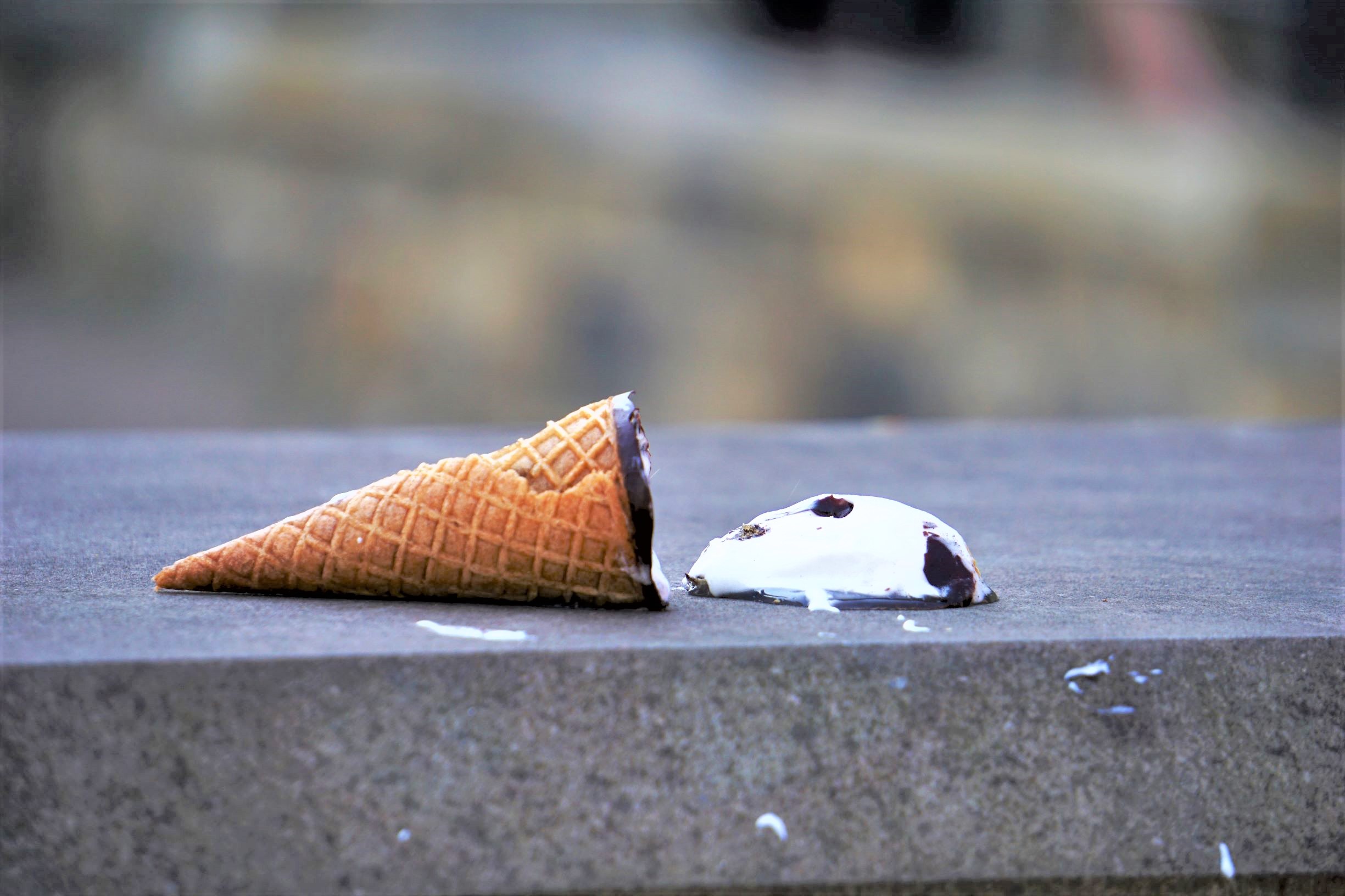 spilled ice cream cone